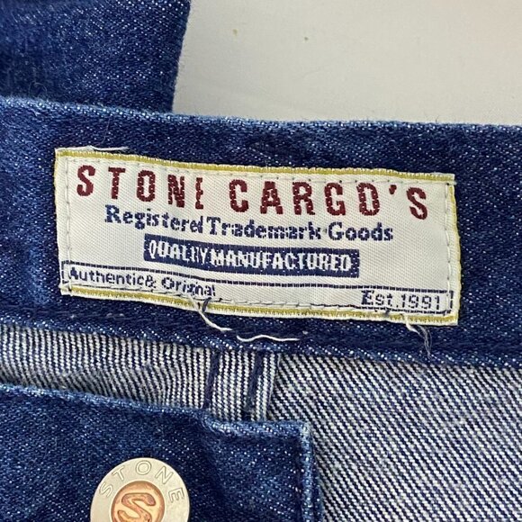 VINTAGE Stone Denim High Waisted Flared Leg Cargo Jeans - Picture 4 of 12